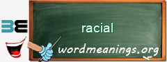 WordMeaning blackboard for racial